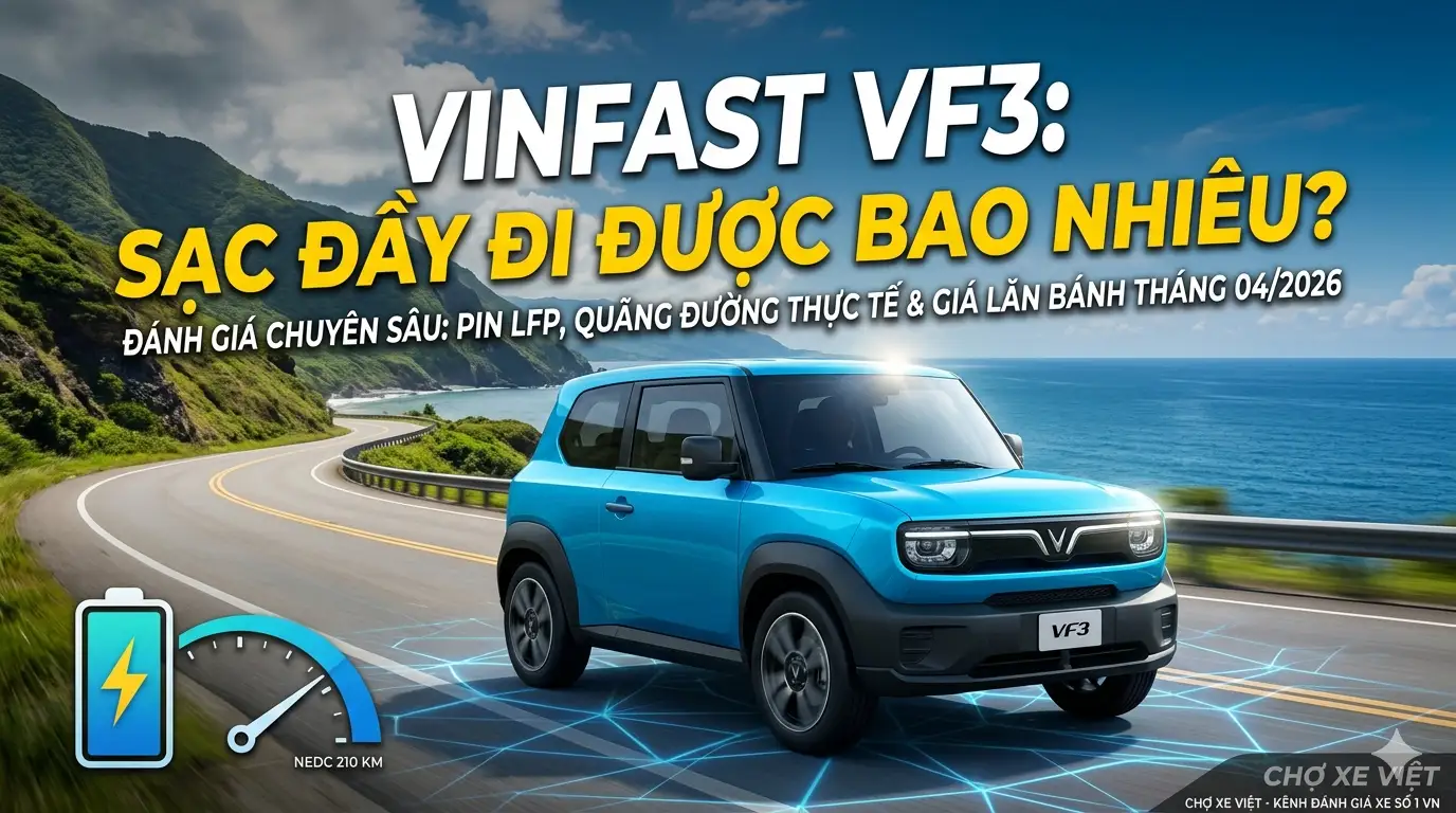 VinFast VF3 sạc đầy đi được bao nhiêu km? Đánh giá vận hành và giá lăn bánh 04/2026