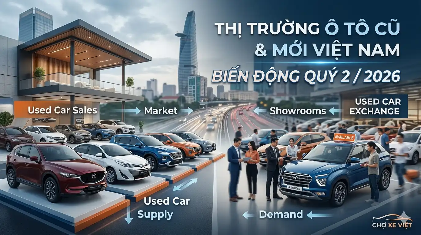 Thị trường ô tô cũ quý 2 năm 2026: Biến động giá và xu hướng chuyển dịch