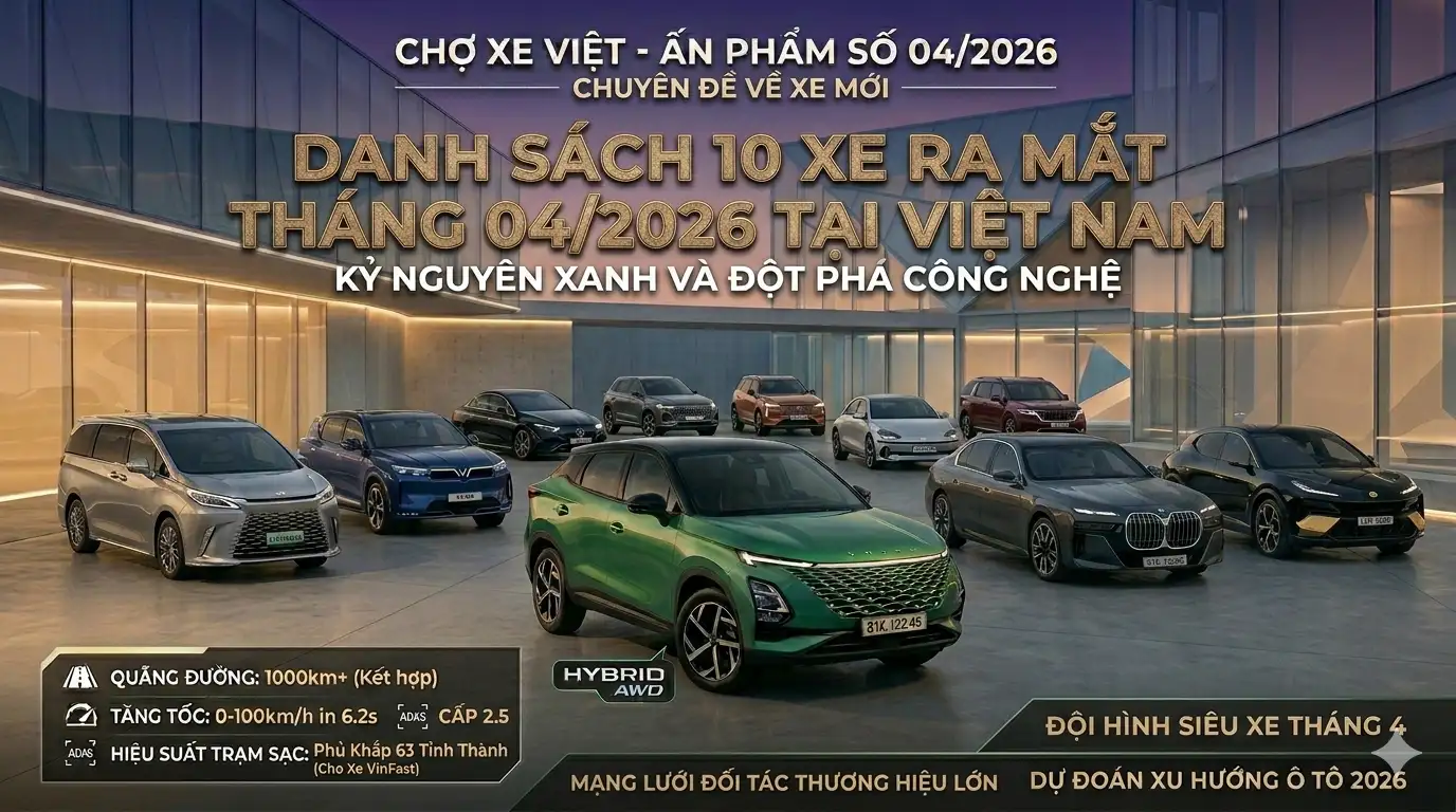 Top 10 xe mới ra mắt tháng 04/2026: Đột phá công nghệ và xe xanh