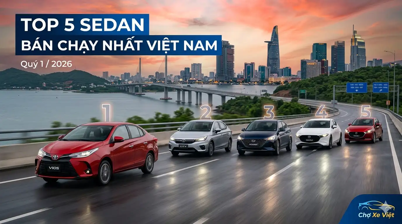 Top 5 xe sedan bán chạy nhất quý 1 2026 và bảng giá mới nhất