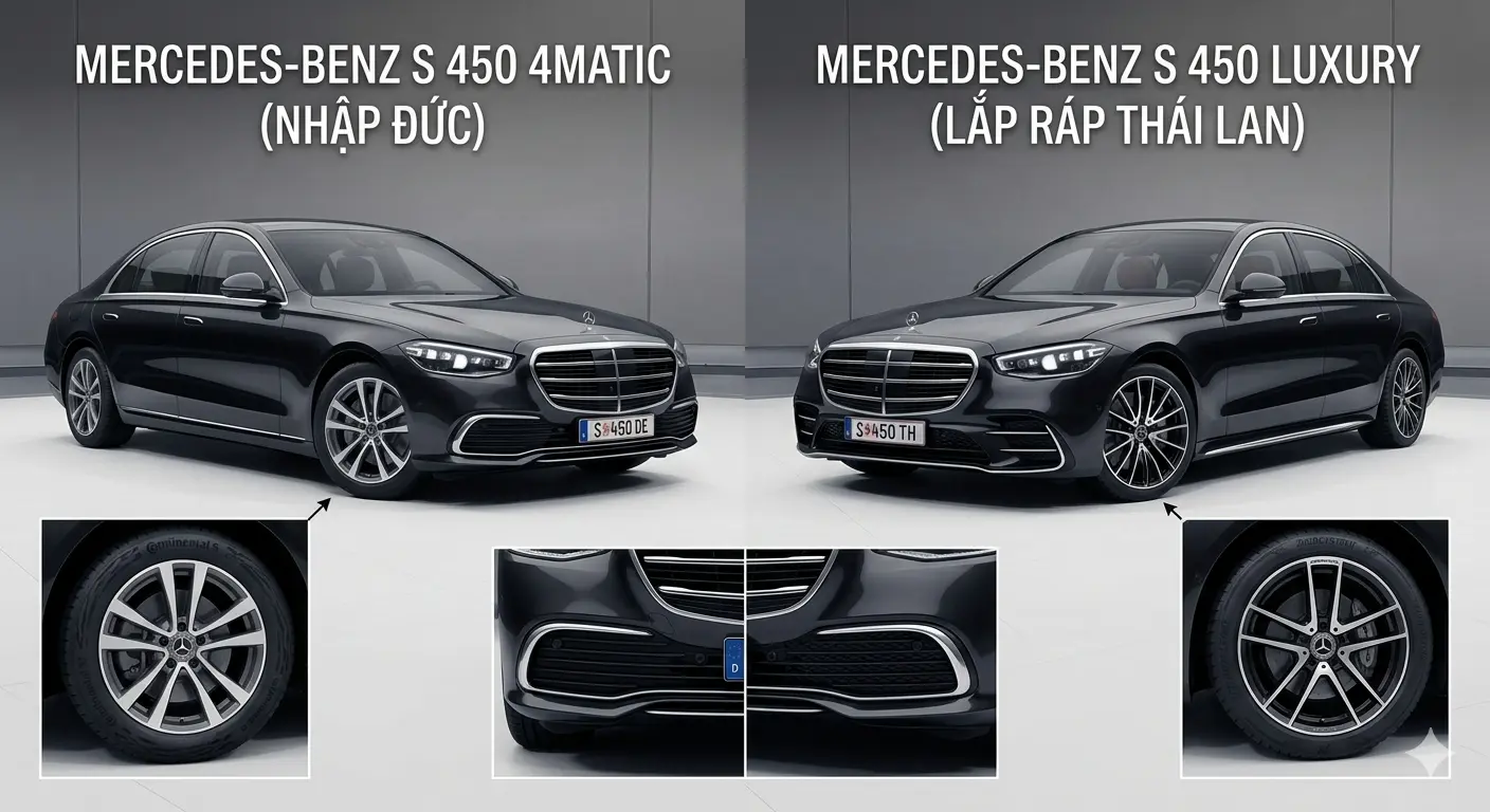 So sánh Mercedes-Benz S450 nhập Thái & Đức: Đâu là điểm khác biệt?