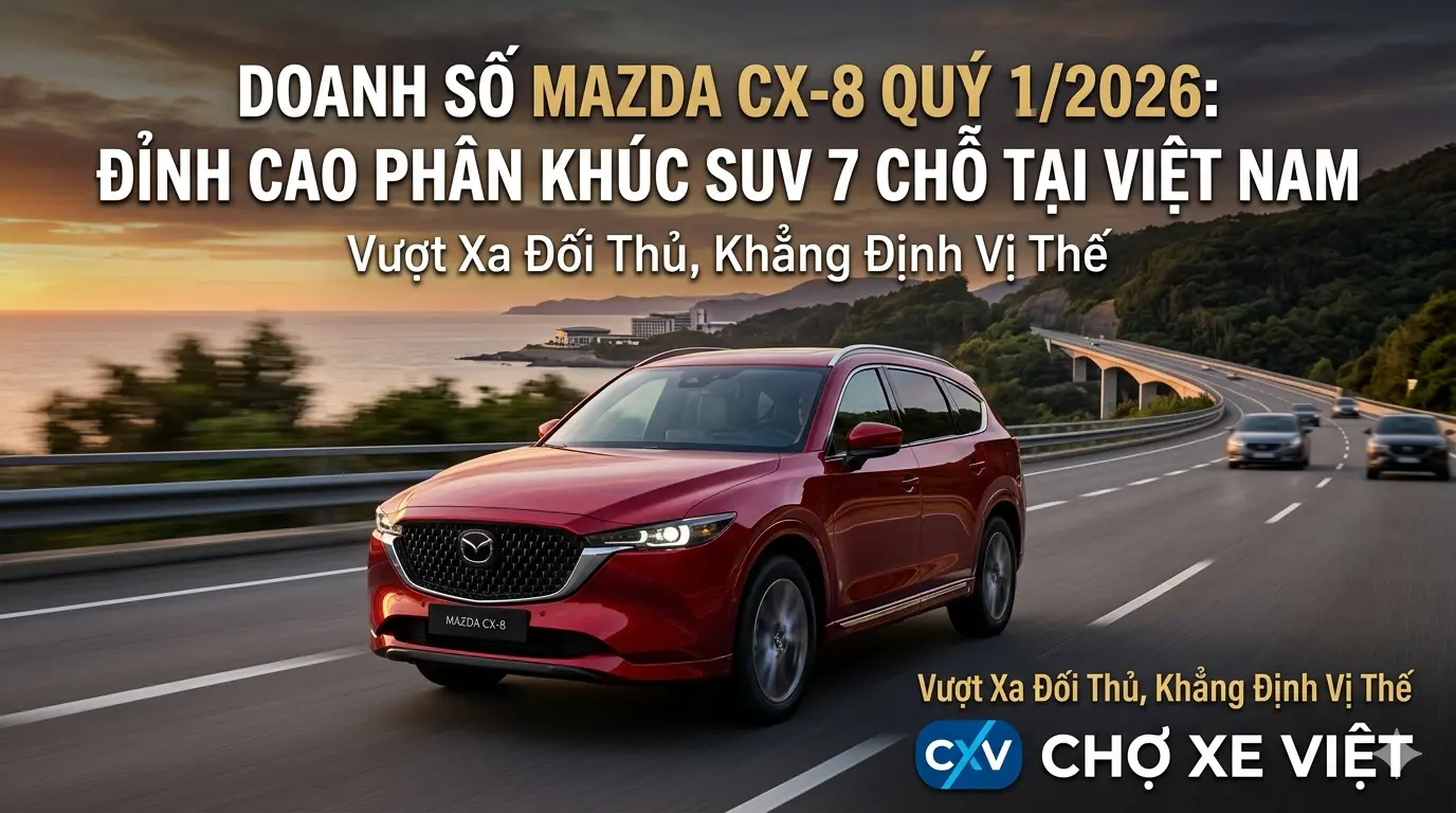 Doanh số bán xe Mazda CX8 quý 1/2026: Bỏ xa các đối thủ Hàn Quốc
