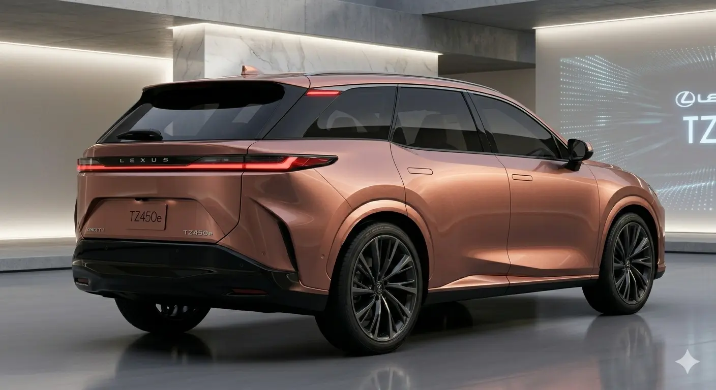 Ngoại thất xe Lexus TZ màu đồng kim loại với lưới tản nhiệt Spindle Body kín và mâm xe đa chấu thể thao.