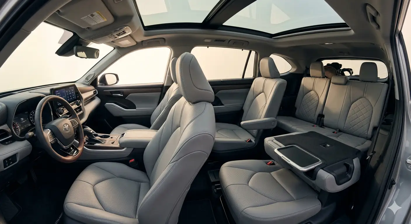 Cách bố trí ghế ngồi thông minh và thực dụng trên Toyota Highlander