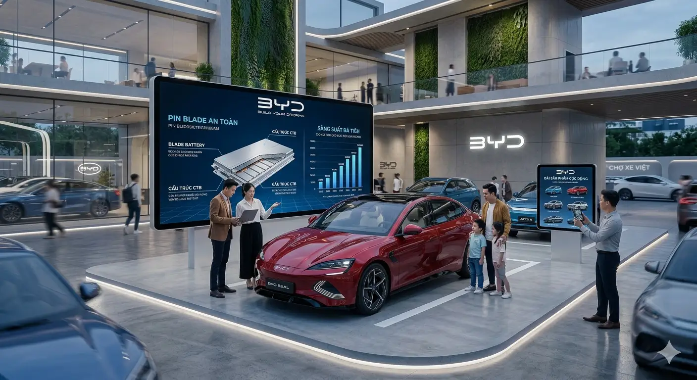 Công nghệ pin Blade an toàn và dải sản phẩm xe điện đa dạng của BYD.