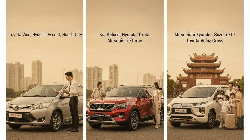 Cac phan khuc o to cu ban chay nhat 2026 nhu Sedan hang B va SUV 7 cho