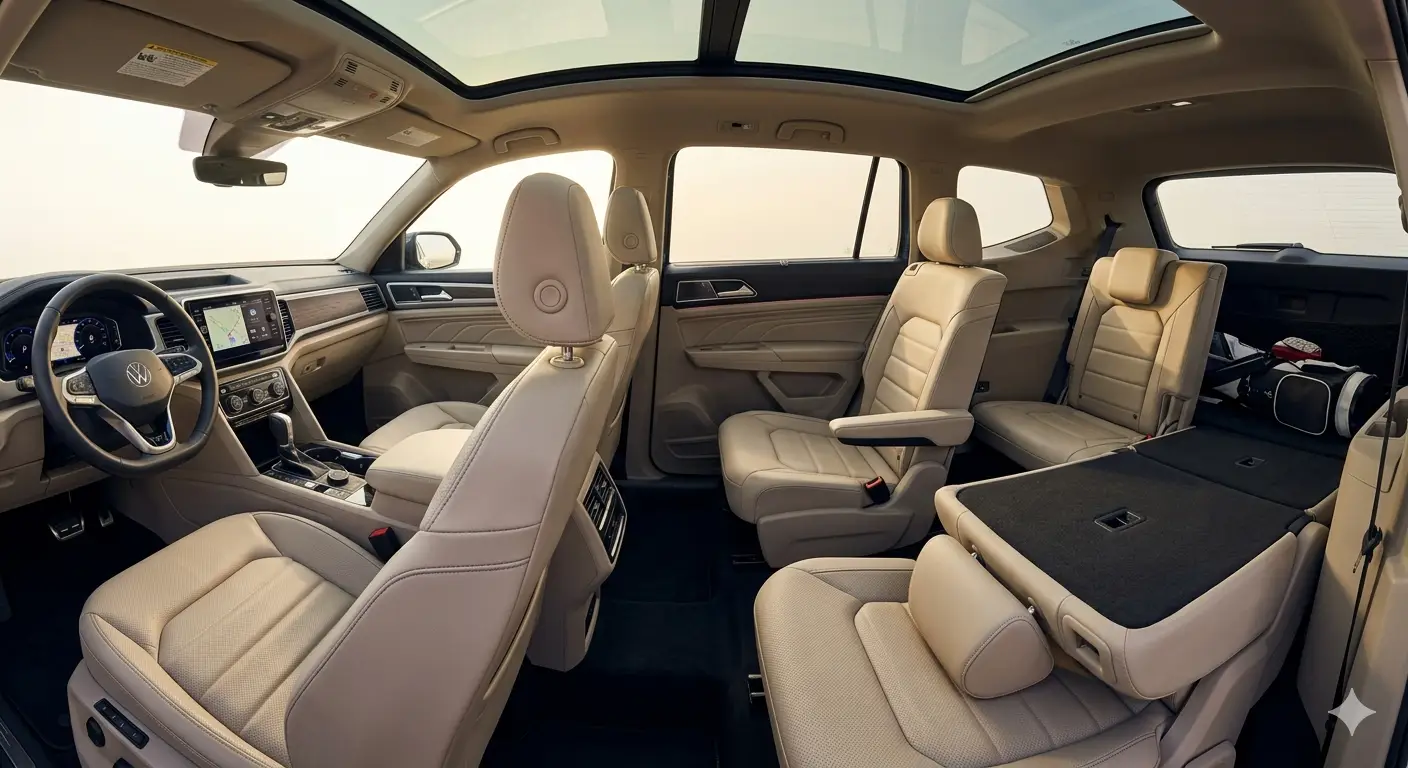 Không gian 7 chỗ rộng rãi thực thụ trên Volkswagen Teramont