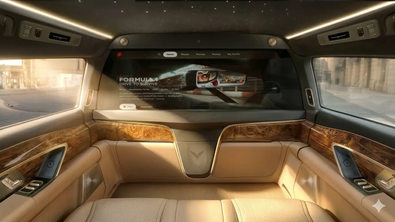 Tổng hợp các chi tiết nội thất xa xỉ trên dòng xe VinFast 800s và 900s bao gồm màn hình giải trí và ghế massage.