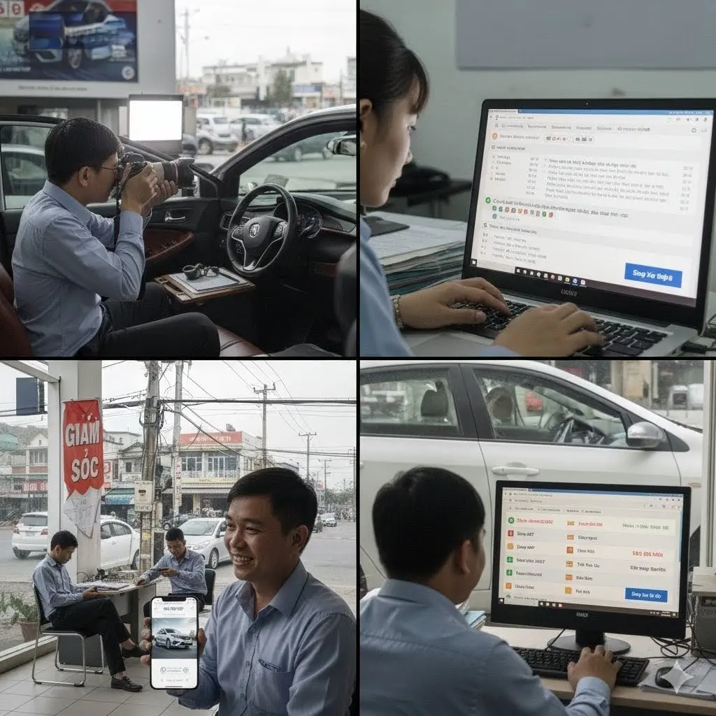 Quy trình chụp ảnh chuyên nghiệp và tương tác với khách hàng trên sàn Chợ Xe Việt