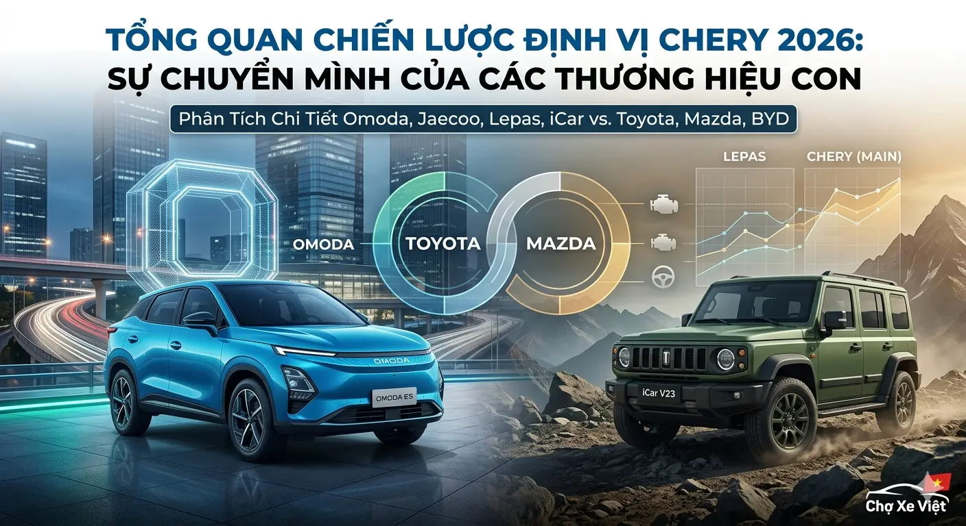 Chiến lược định vị thương hiệu Chery 2026 đối đầu Toyota và Mazda