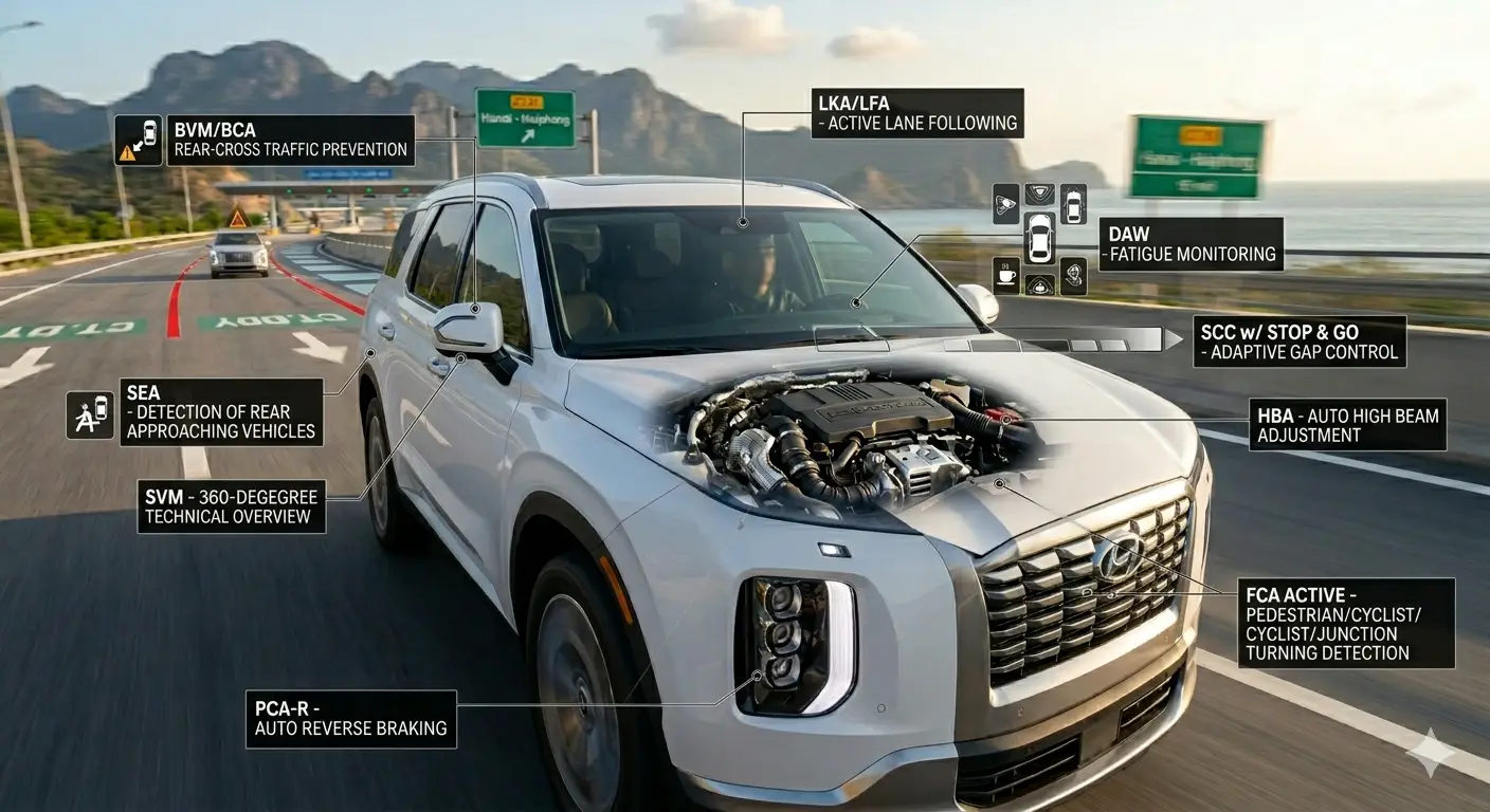 Mô phỏng hệ thống an toàn Hyundai SmartSense bảo vệ toàn diện