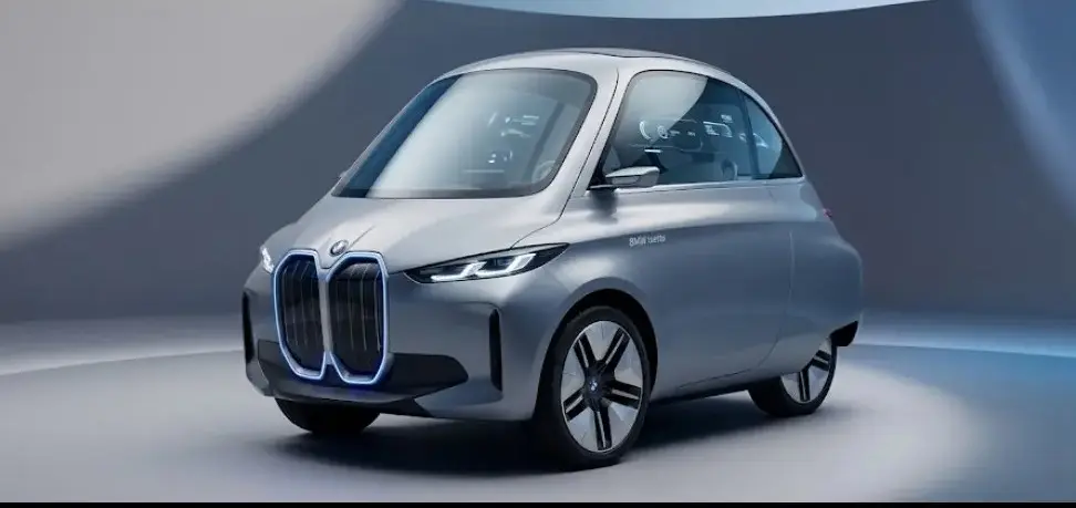 Bản phối BMW Isetta hiện đại với lưới tản nhiệt hình quả thận khổng lồ và đèn pha LED thanh mảnh