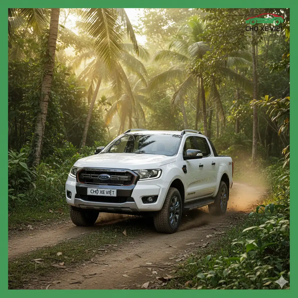 Vua bán tải Ford Ranger cũ vận hành mạnh mẽ trên đường địa hình