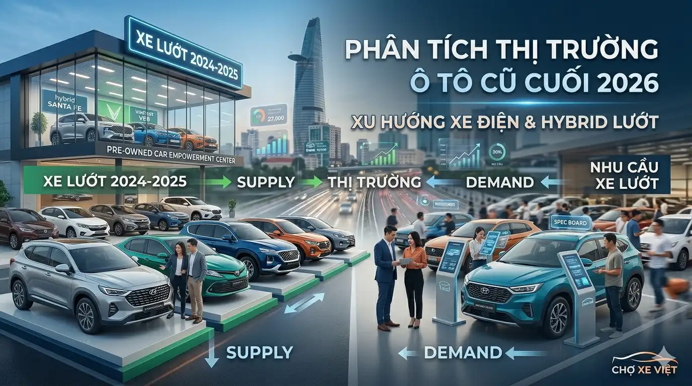 Lượng xe ô tô cũ đời 2024-2025 "lướt" đổ về các salon mua bán xe hơi tăng mạnh trong quý 2 năm 2026, tạo áp lực giảm giá sâu.