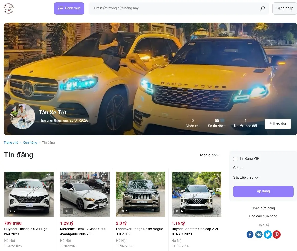 Gian hàng dành cho salon và doanh nghiệp kinh doanh xe