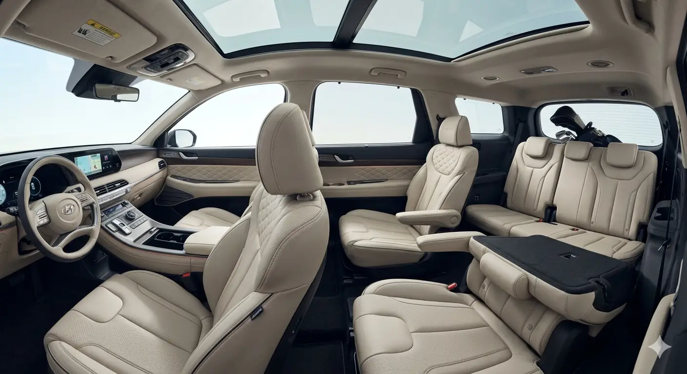 Cấu hình hàng ghế thương gia cao cấp trên Hyundai Palisade 6 chỗ