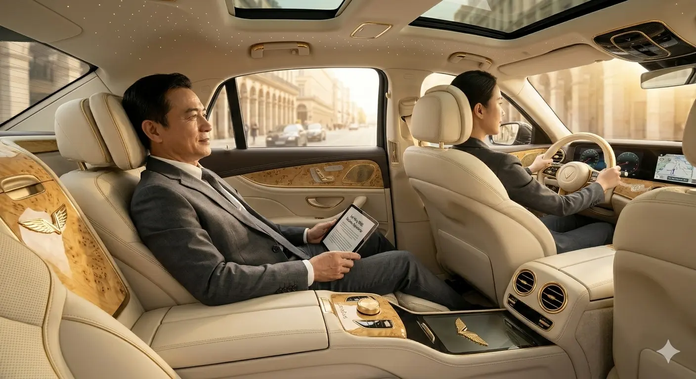 Trải nghiệm hàng ghế chủ tịch trên VinFast 900s với không gian rộng rãi và các phím điều khiển cá nhân hóa.