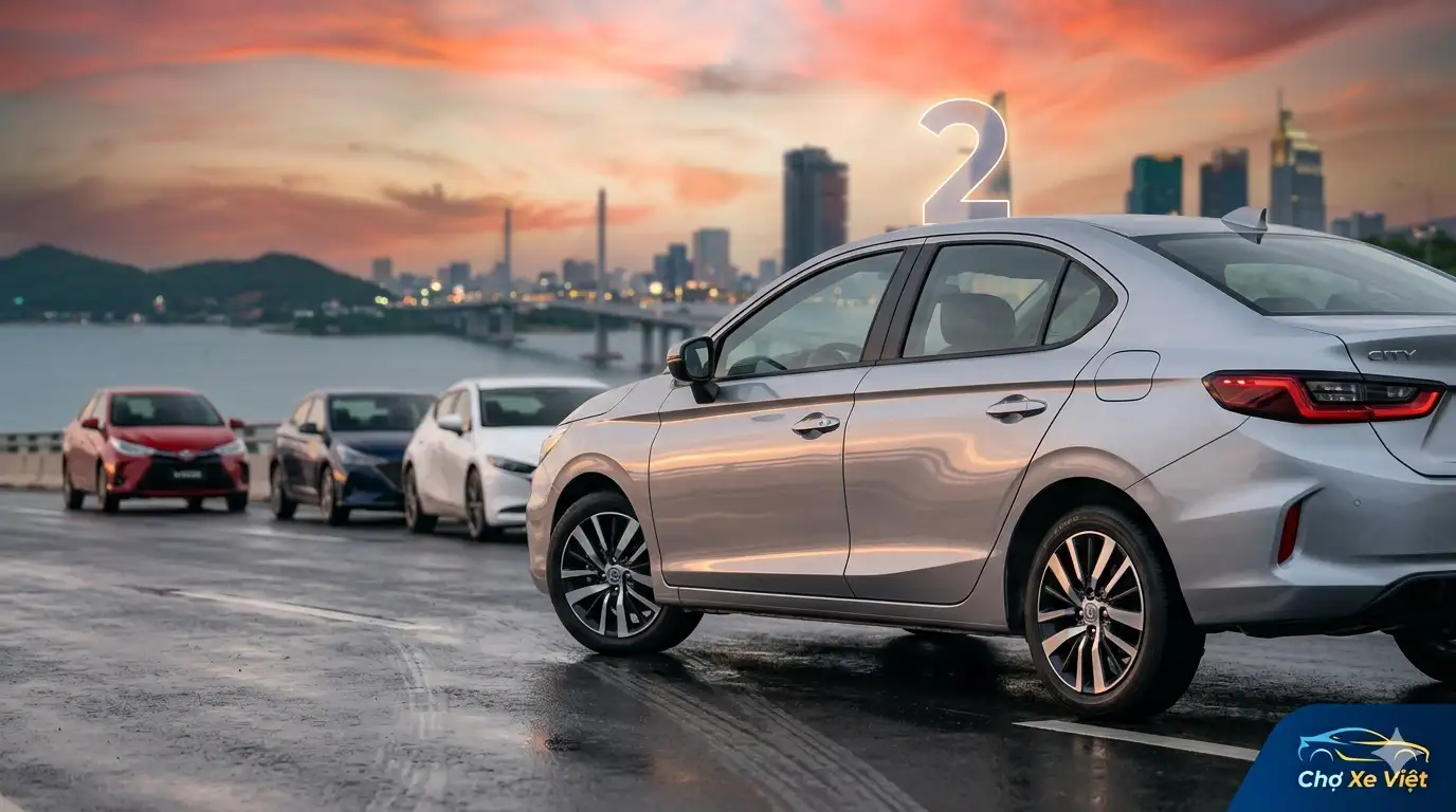 Honda City xếp vị trí thứ 2 trong danh sách sedan bán chạy nhất quý 1 năm 2026.