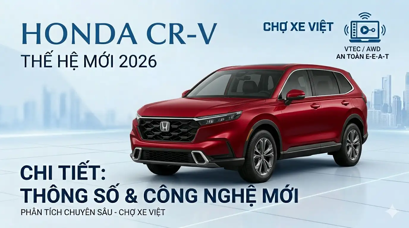 Mẫu xe Honda CR-V 2026 với động cơ Hybrid e:HEV RS tiết kiệm nhiên liệu tối ưu