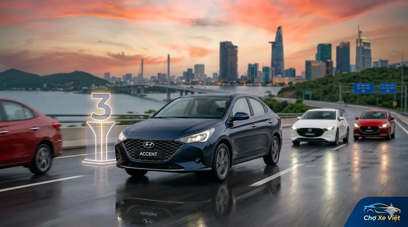 Hyundai Accent duy trì sức hút trong top 3 sedan bán chạy nhất thị trường ô tô Việt Nam.