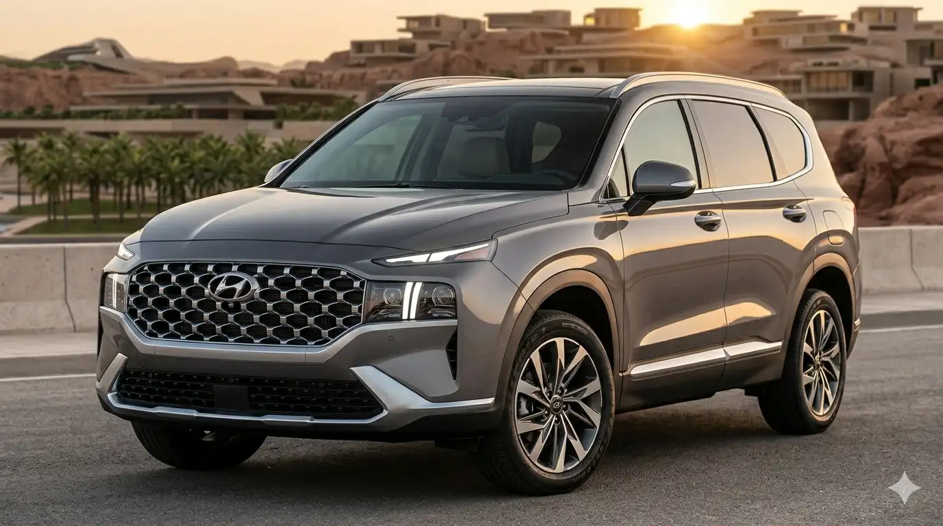 Hyundai SantaFe thế hệ tiền nhiệm sản xuất năm 2021 đến 2023 với lưới tản nhiệt mở rộng