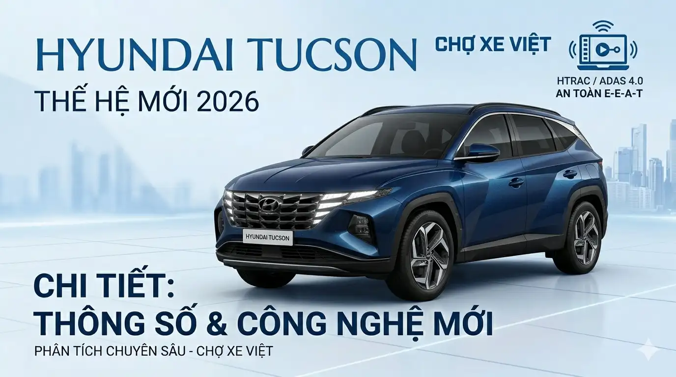 Cận cảnh Hyundai Tucson 2026 phiên bản mới trang bị hệ dẫn động HTRAC và chuẩn an toàn E-E-A-T