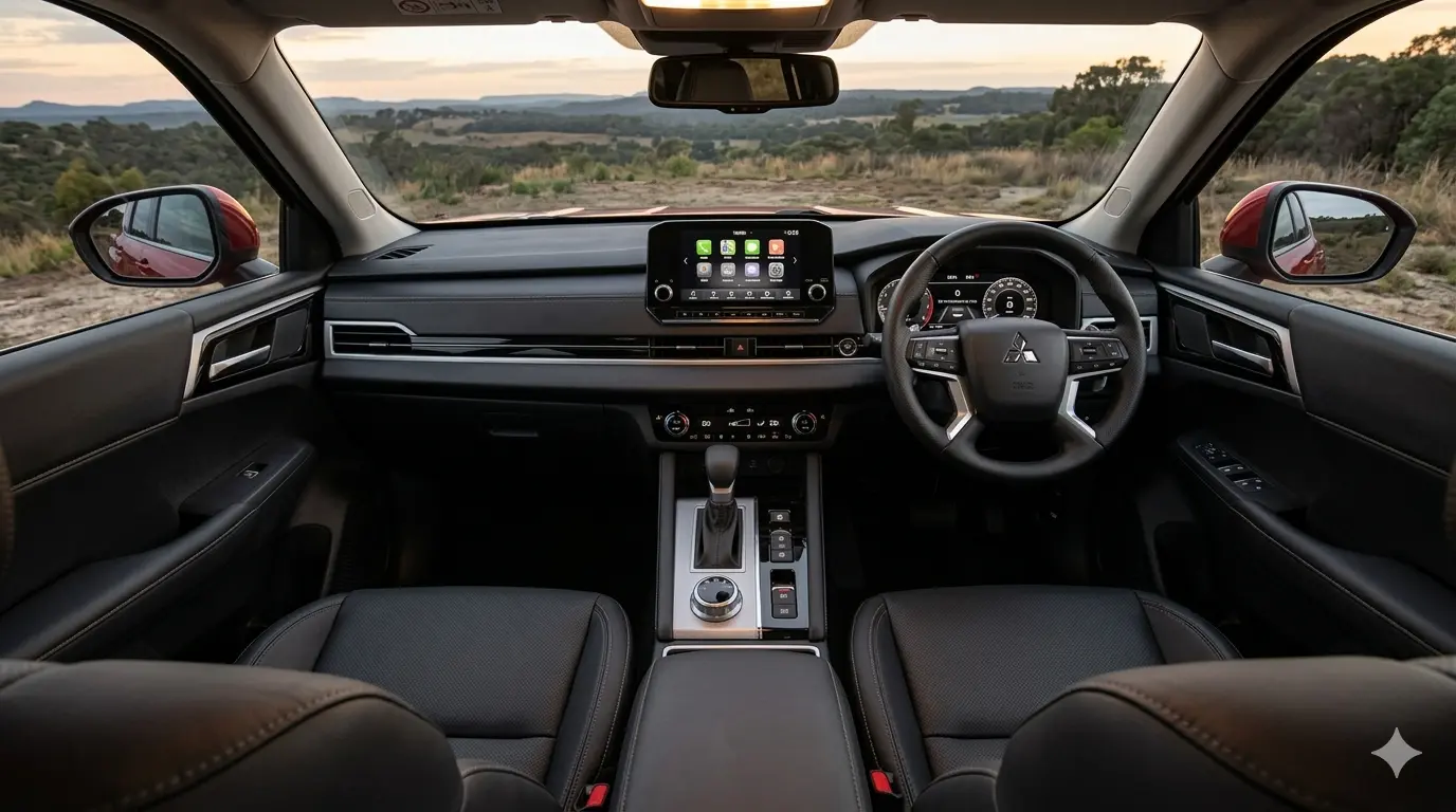 Thiết kế khoang lái tinh tế của Mitsubishi Pajero Sport 2026