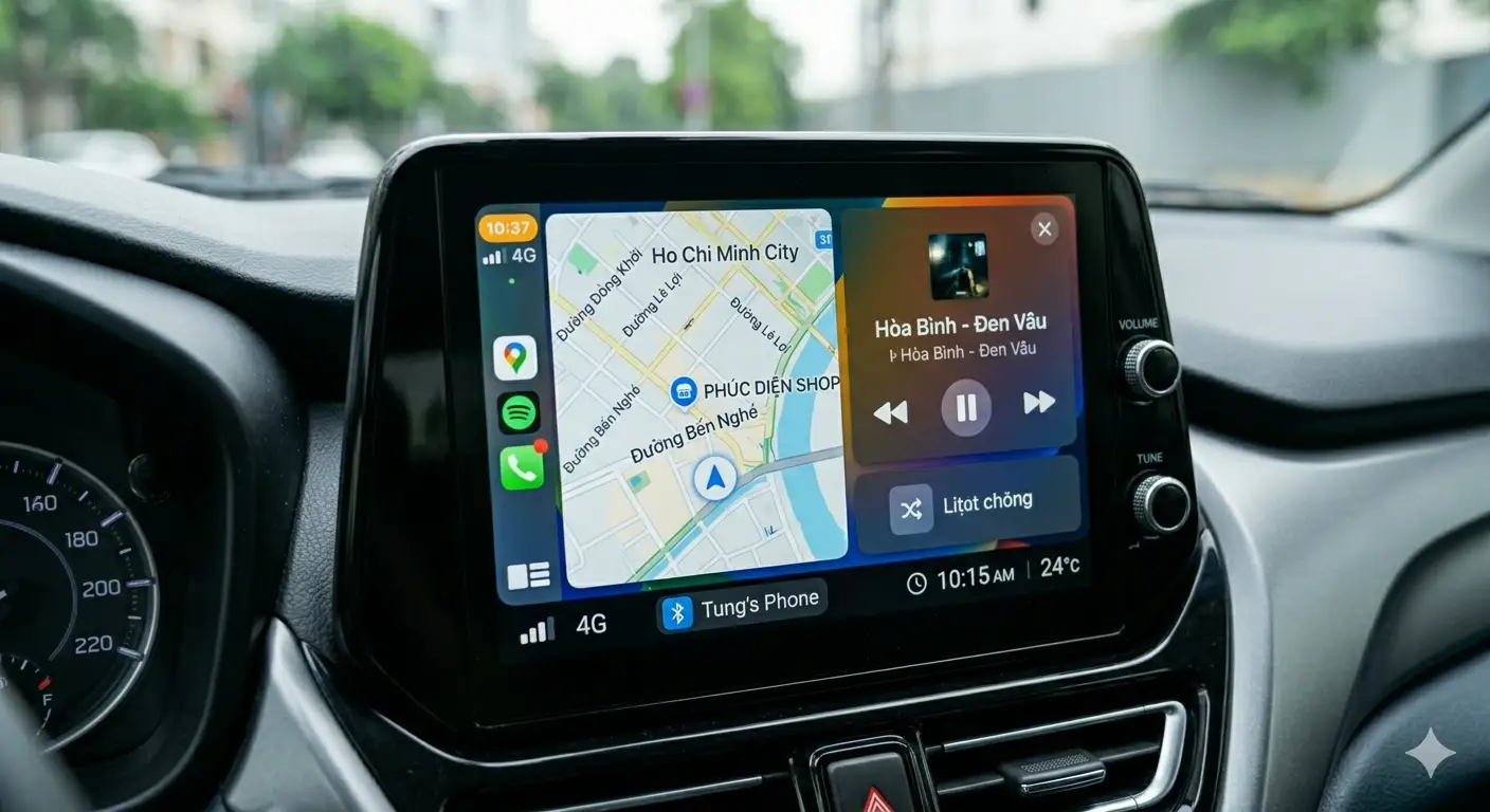 Màn hình cảm ứng 9 inch tích hợp Apple CarPlay và Android Auto không dây