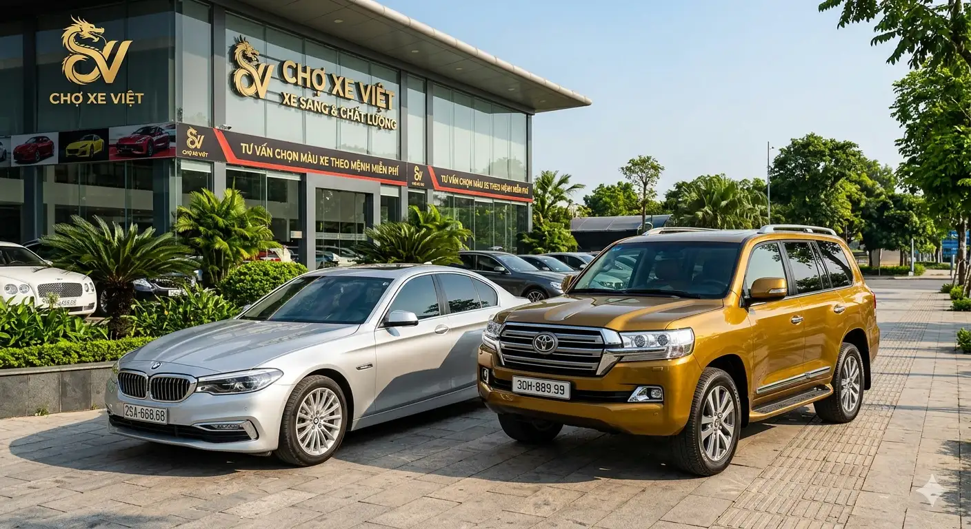 Xe ô tô màu vàng và bạc sang trọng hợp phong thủy cho người mệnh Kim