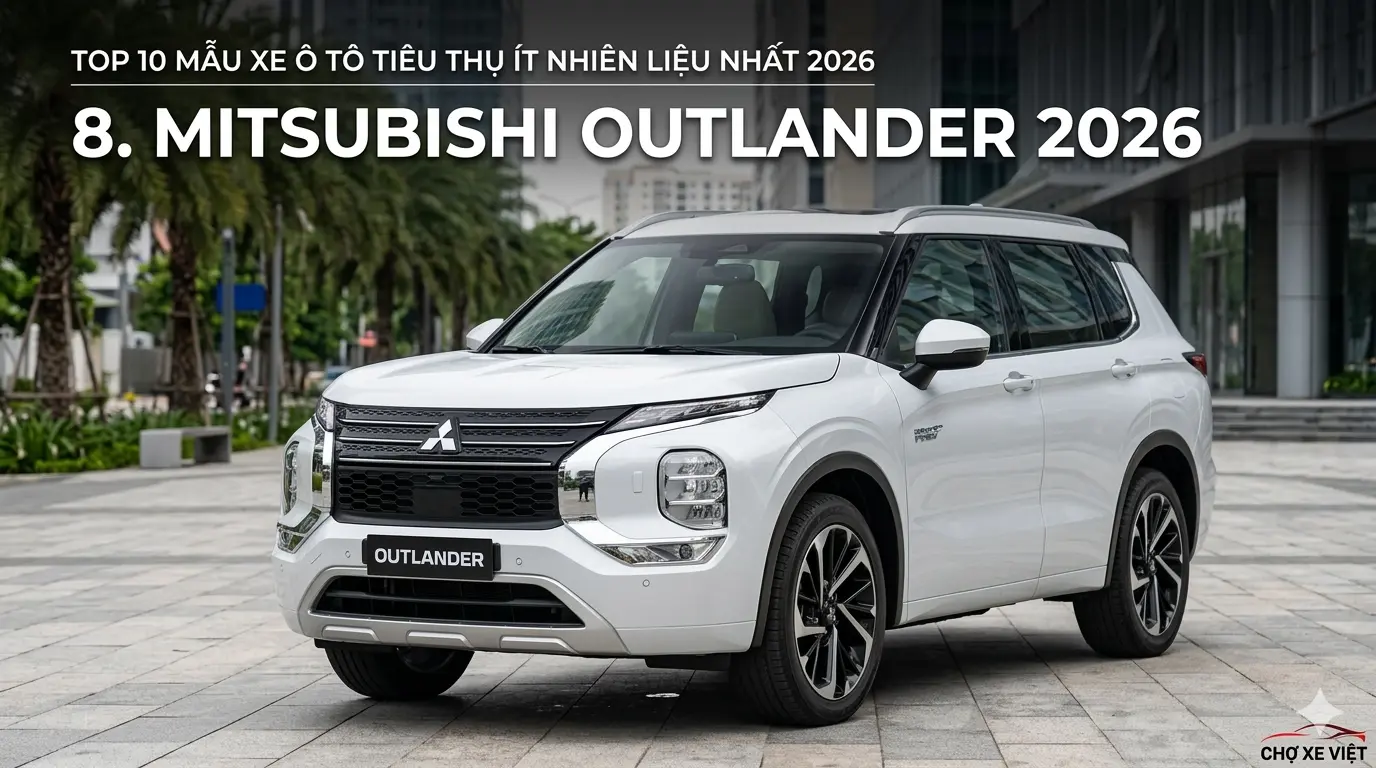 Mitsubishi Outlander 2026 xe SUV 7 chỗ vận hành kinh tế