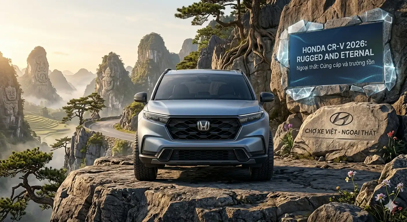 Thiết kế ngoại thất cứng cáp và trường tồn của mẫu SUV Honda CR-V 2026 thế hệ mới.