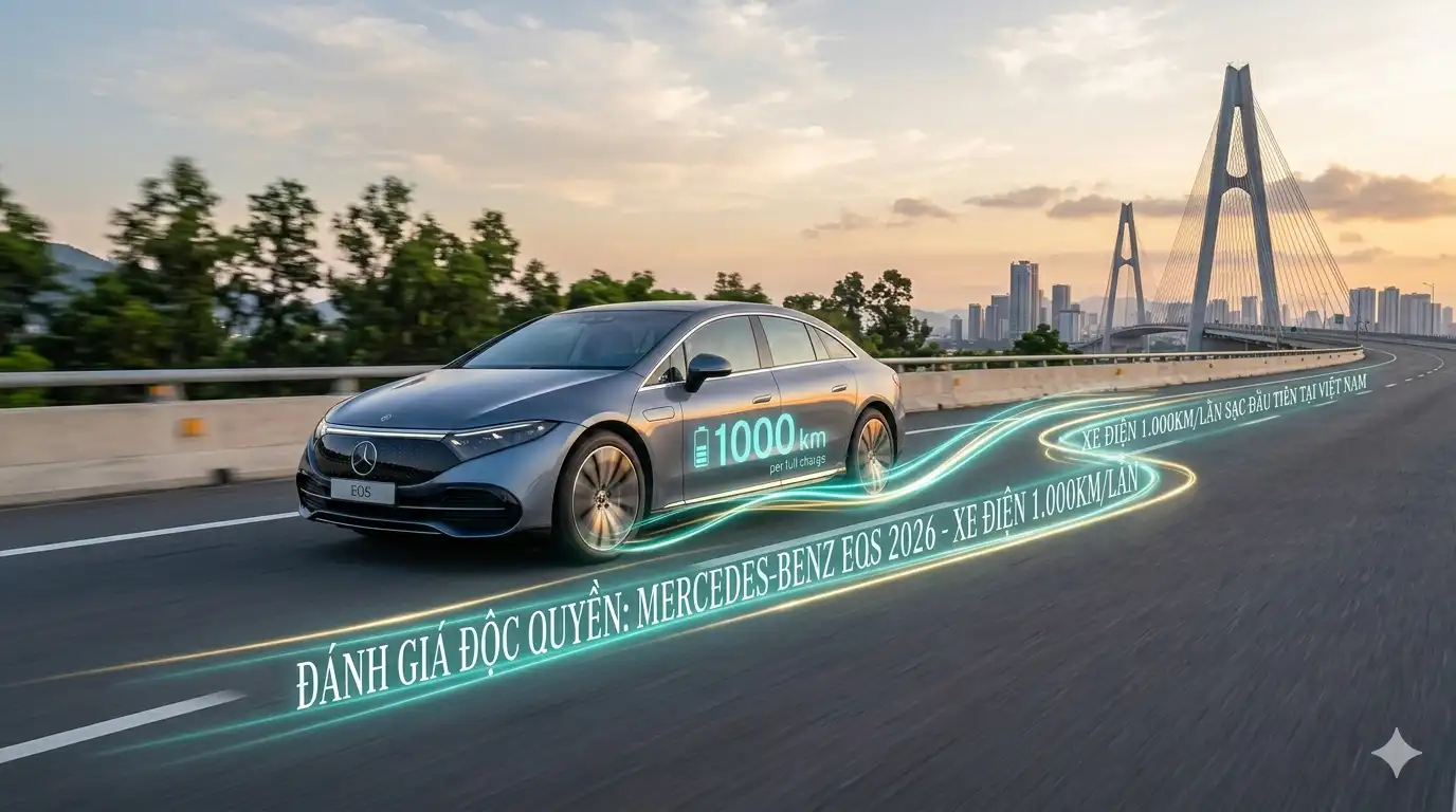 Toàn cảnh ngoại thất Mercedes-Benz EQS 2026 tối ưu khí động học với hệ số cản gió Cd 0.20 cực thấp