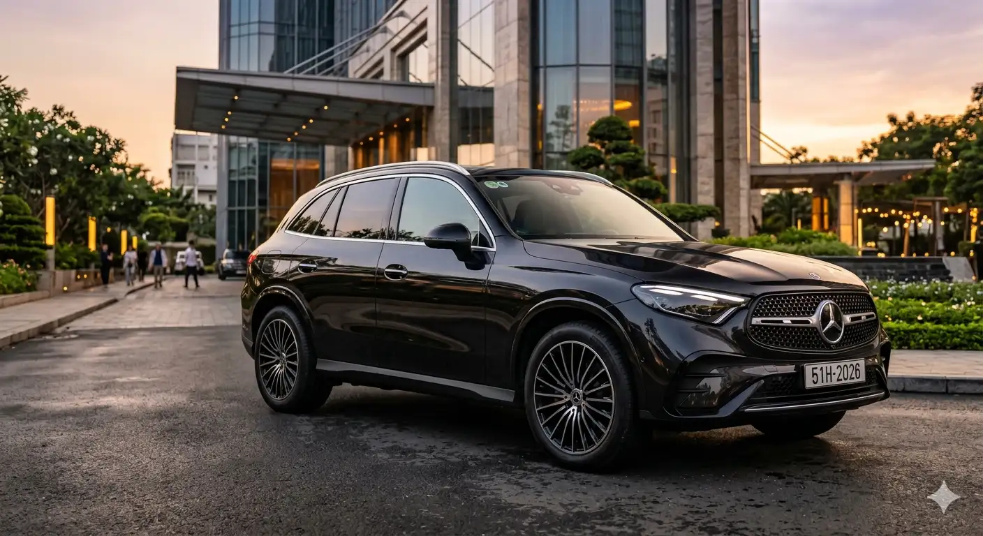 Thiết kế ngoại thất sang trọng và lịch lãm của Mercedes-Benz GLC 300 đời 2026.
