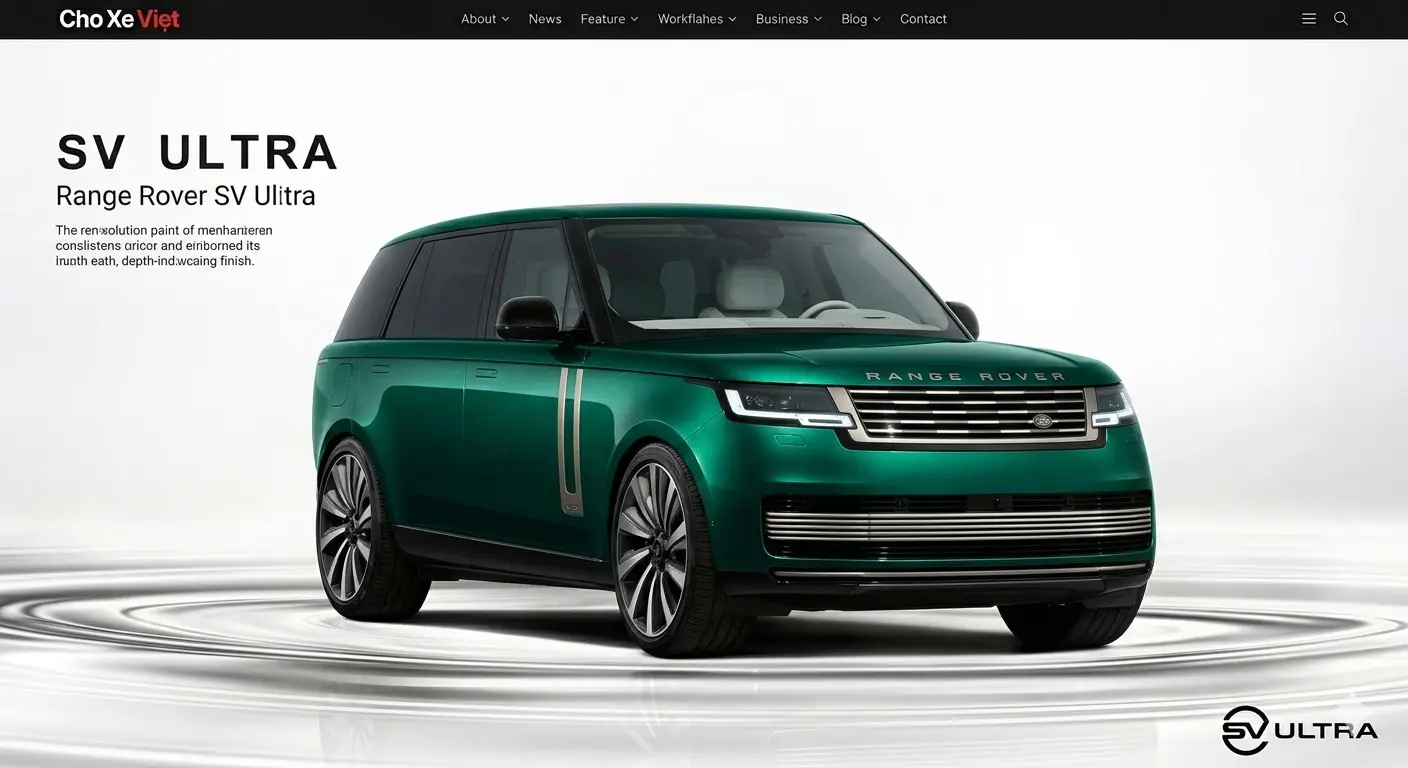 Đánh giá ngoại thất Range Rover SV Ultra với lớp sơn xanh Liquid Metal và mâm xe 23 inch độc bản