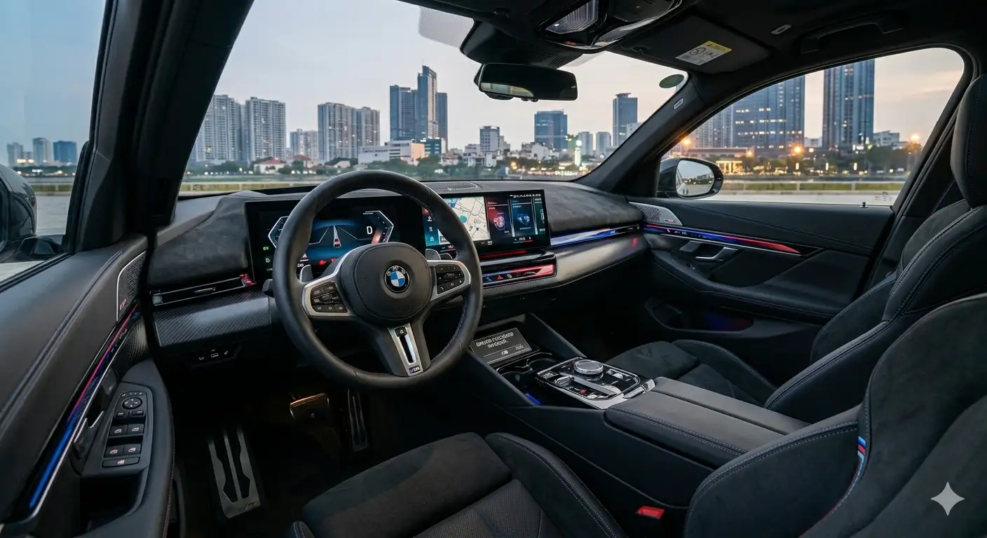 Màn hình cong BMW Curved Display tập trung vào người lái trên X3 2026.