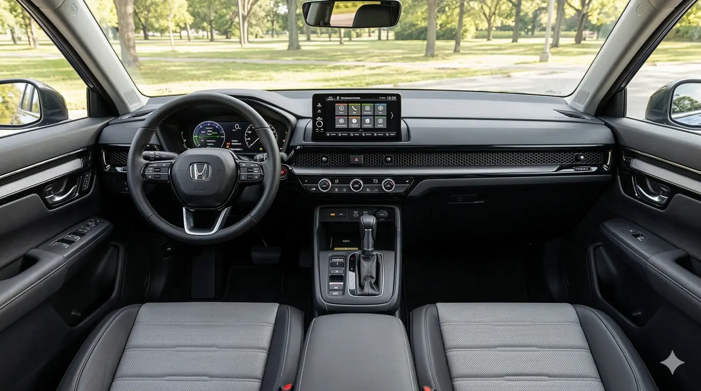 Chi tiết nội thất khoang lái hiện đại và tối giản của Honda CRV 2026.