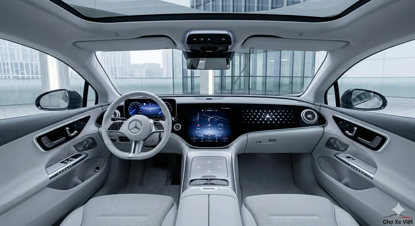 Hệ thống màn hình siêu rộng MBUX Superscreen bên trong khoang lái thông minh của CLA 2026.
