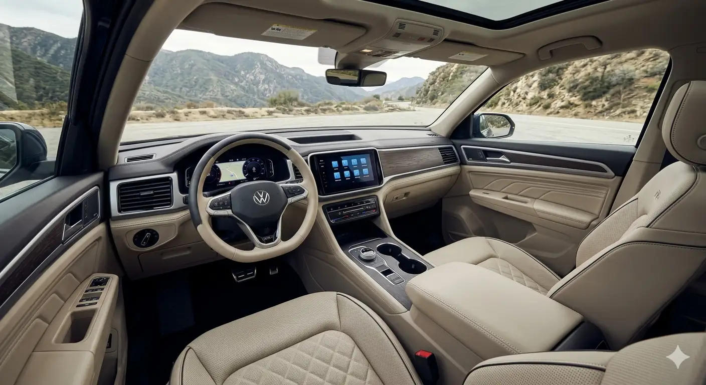 Khoang lái Volkswagen Teramont trang bị màn hình Digital Cockpit Pro thông minh