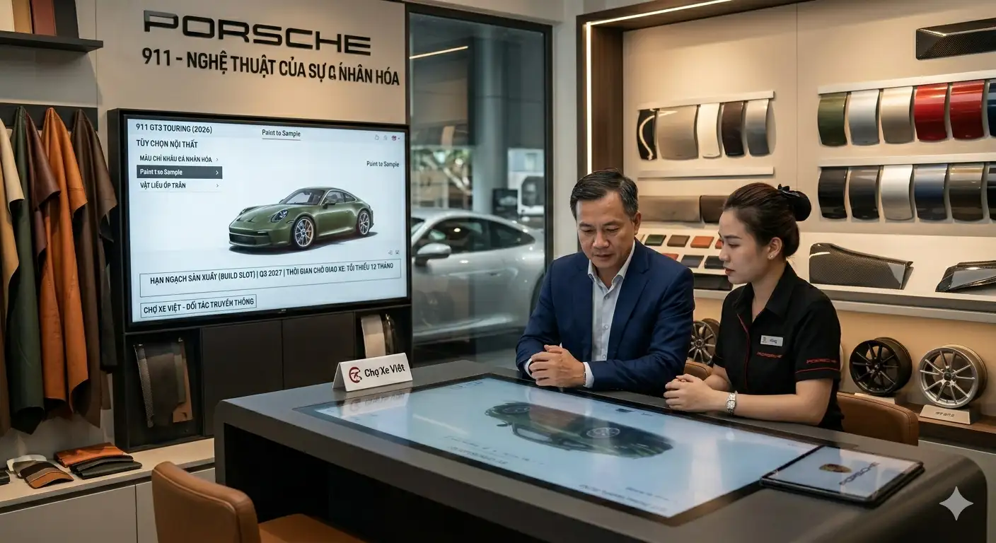 Quy trình cấu hình cá nhân hóa xe Porsche 911 với thời gian chờ sản xuất và bàn giao lên đến 12 tháng
