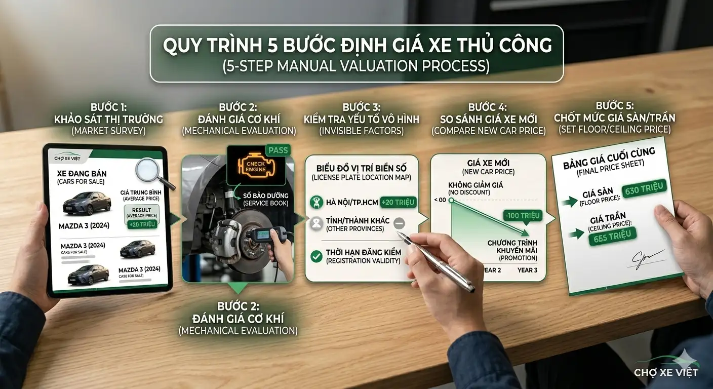 5 bước kiểm tra và định giá xe cũ trước khi giao dịch