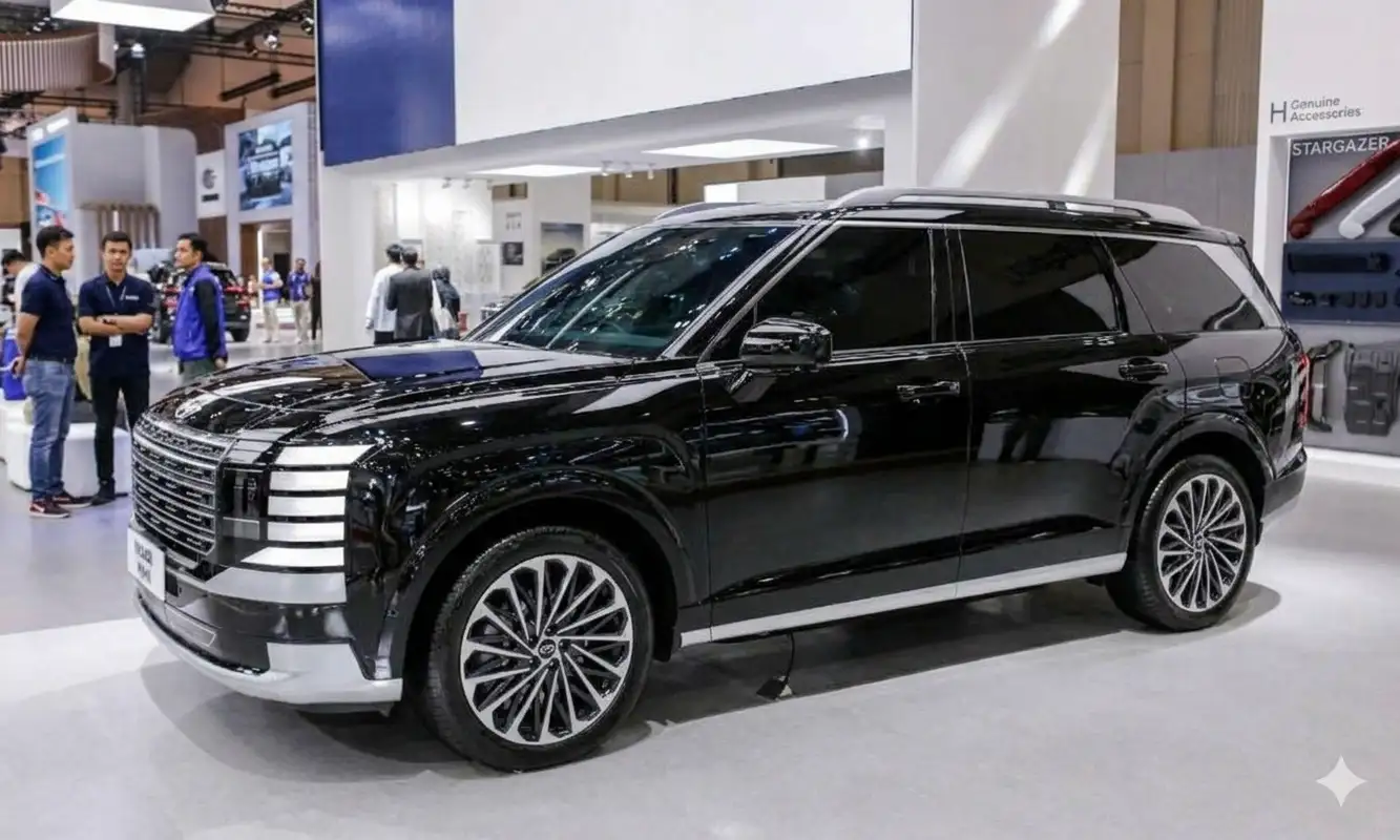 Đường nét thân xe mạnh mẽ và bộ mâm hợp kim 20 inch của Hyundai Palisade 2026