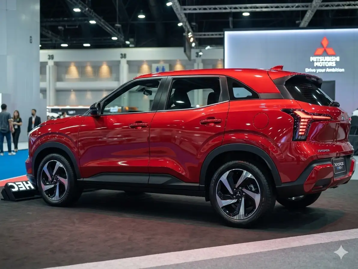 Đường nét khí động học và mâm xe 18 inch trên thân xe Mitsubishi Xforce HEV.