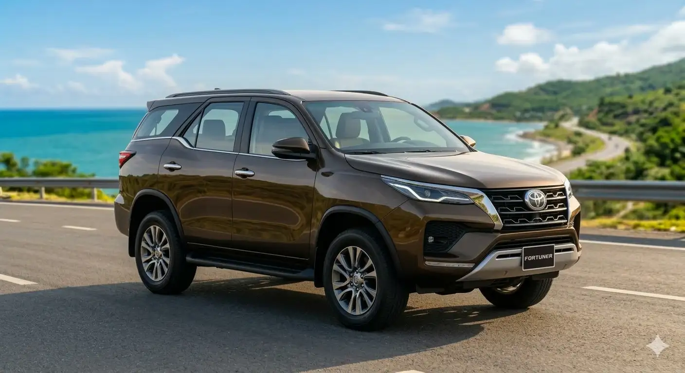 Toyota Fortuner 2.4 máy dầu cũ màu nâu lịch lãm tại Chợ Xe Việt.