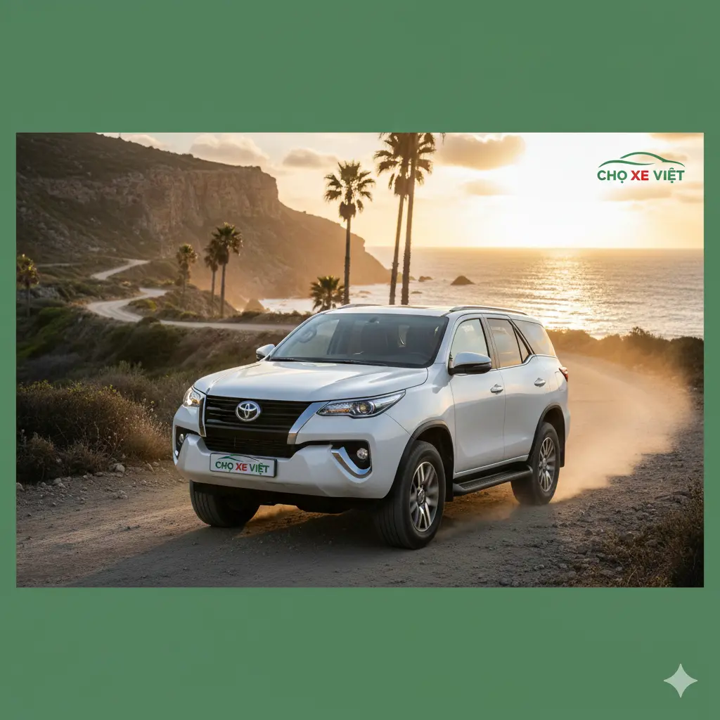 Toyota Fortuner cũ phiên bản máy dầu chạy trên địa hình đồi núi