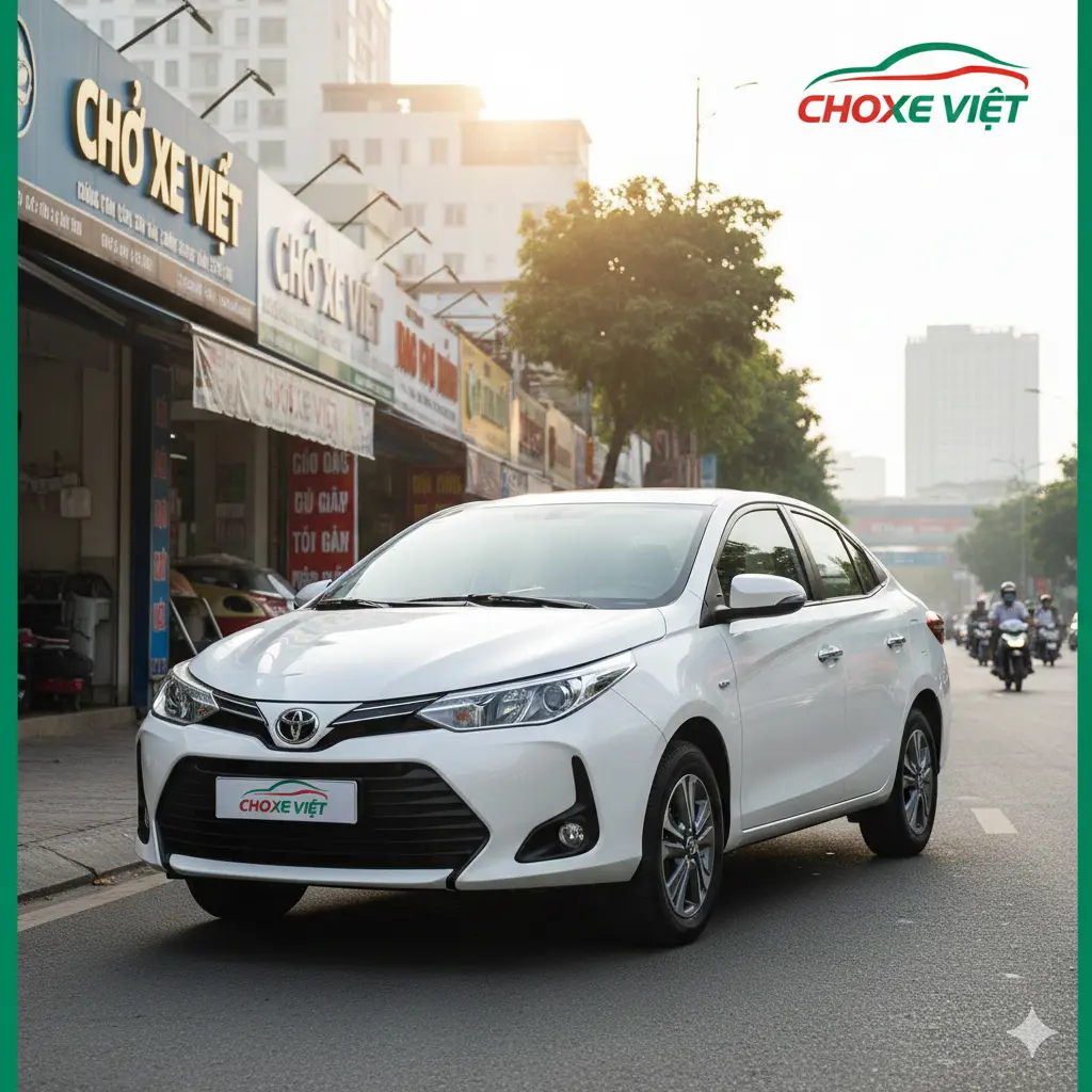 Toyota Vios cũ màu trắng giữ giá tốt nhất tại Chợ Xe Việt